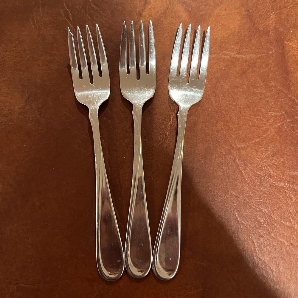 Oneida Stainless Glossy FLIGHT RELIANCE 18/8 USA 3 Salad Forks